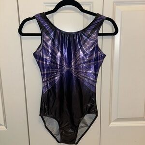 Medium Purple & Black Gymnastics Leotard